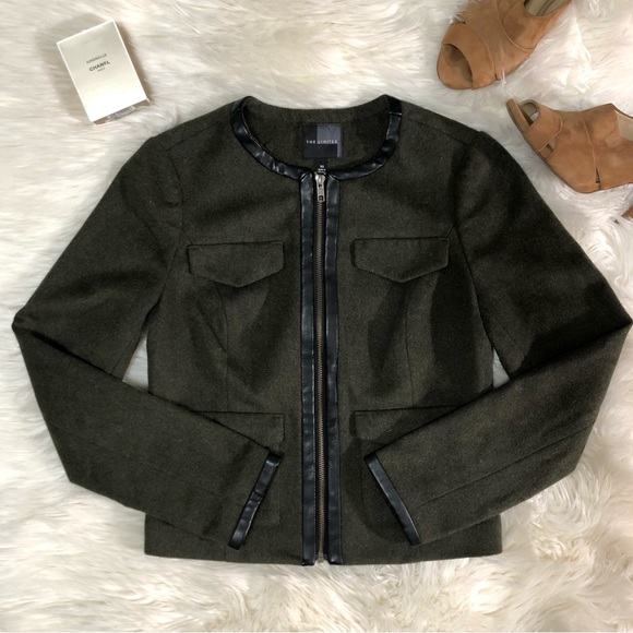 The Limited Jackets & Blazers - The Limited Deep Green Wool Zip Up Jacket - Blazer Size XS